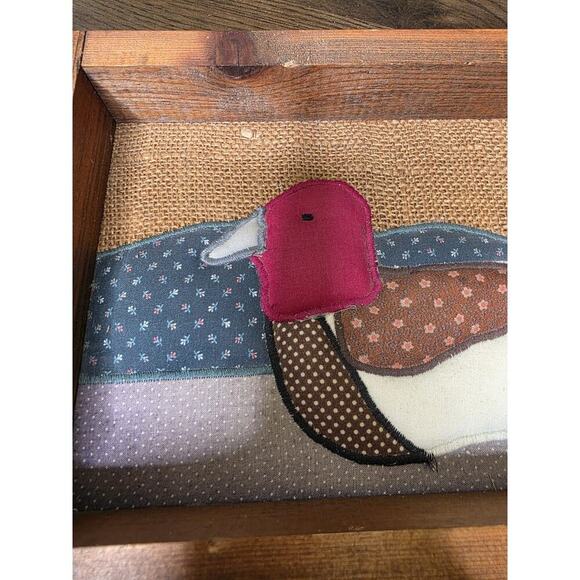 VINTAGE Handmade Quilted Hanging Wall Decor Art 8 X 12 Duck Goose Quilt Pic - Picture 15 of 16